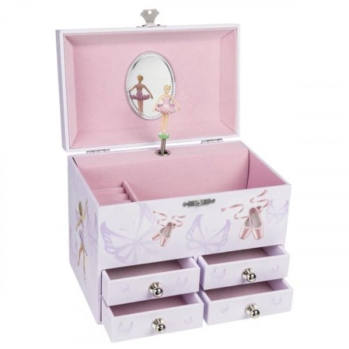 Μουσικό κουτί-μπιζουτιέρα με συρτάρια Ballerina Goki 15559