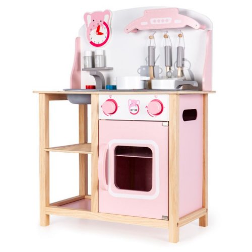 Ροζ Κουζίνα με κεραμικές εστίες Ecotoys CA12009