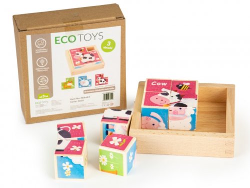 Ξύλινο παζλ με ζωάκια Ecotoys MA443